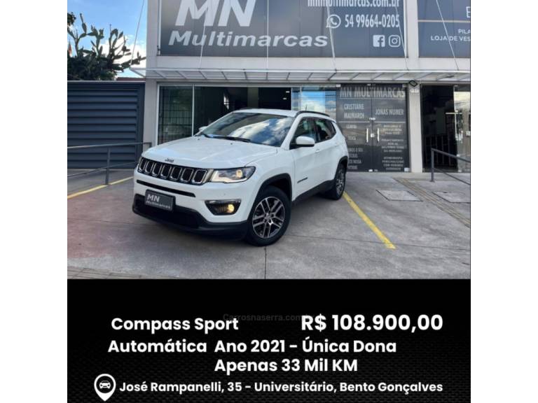 JEEP - COMPASS - 2021/2021 - Branca - R$ 108.900,00